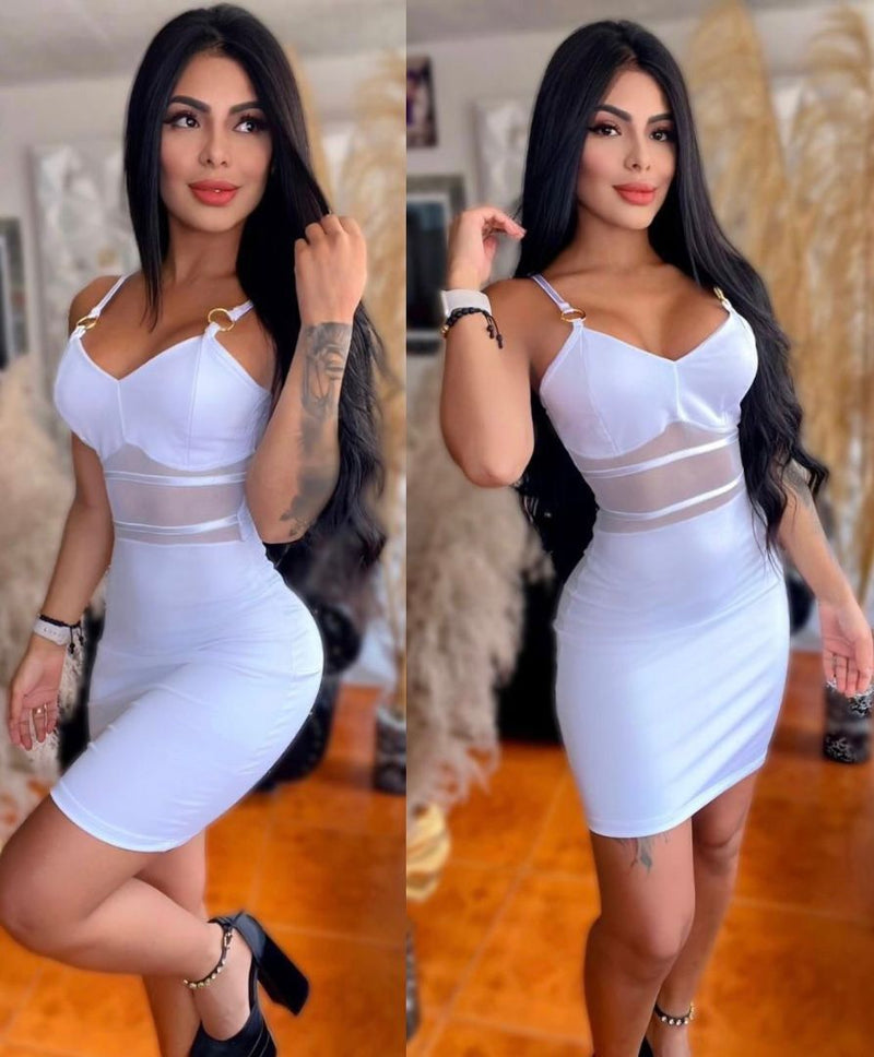 VESTIDO MALLA ARGOLLAS